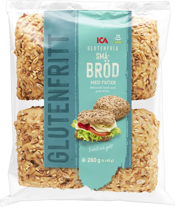 ICA Glutenfria Småbröd med fröer: 240 g, 4-pack