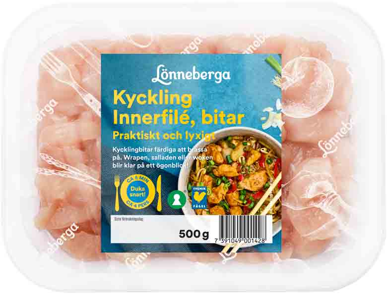 Lonneberga Kyckling Innerfile bitar 500g 780