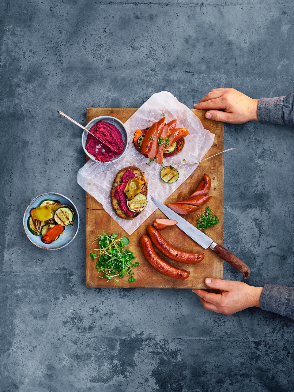 Lonneberga Maxad grillkorv rodbetshummus