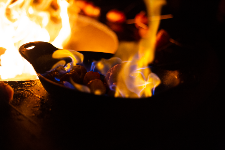 Grillad efterrätt på grilltable